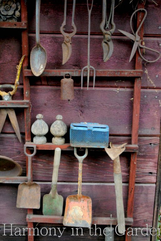 rustic potting bench