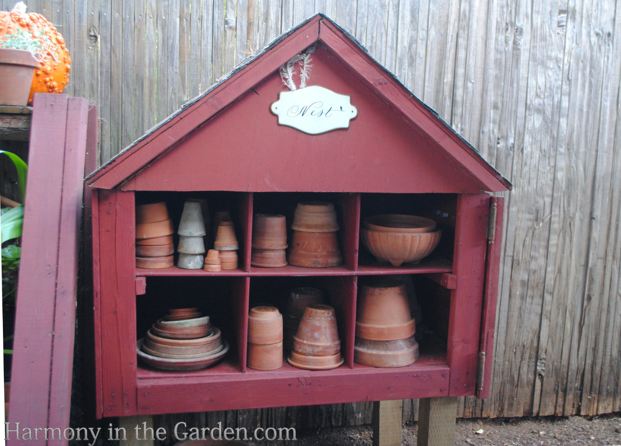 rustic potting benches in my garden