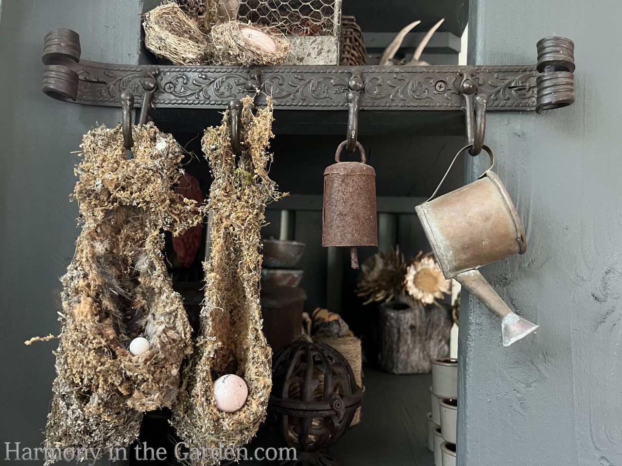 rustic potting bench